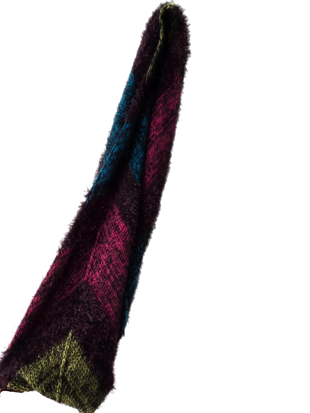EUC Super Soft Fuzzy Knit Infinity Scarf - Multicolor Textured Yarn